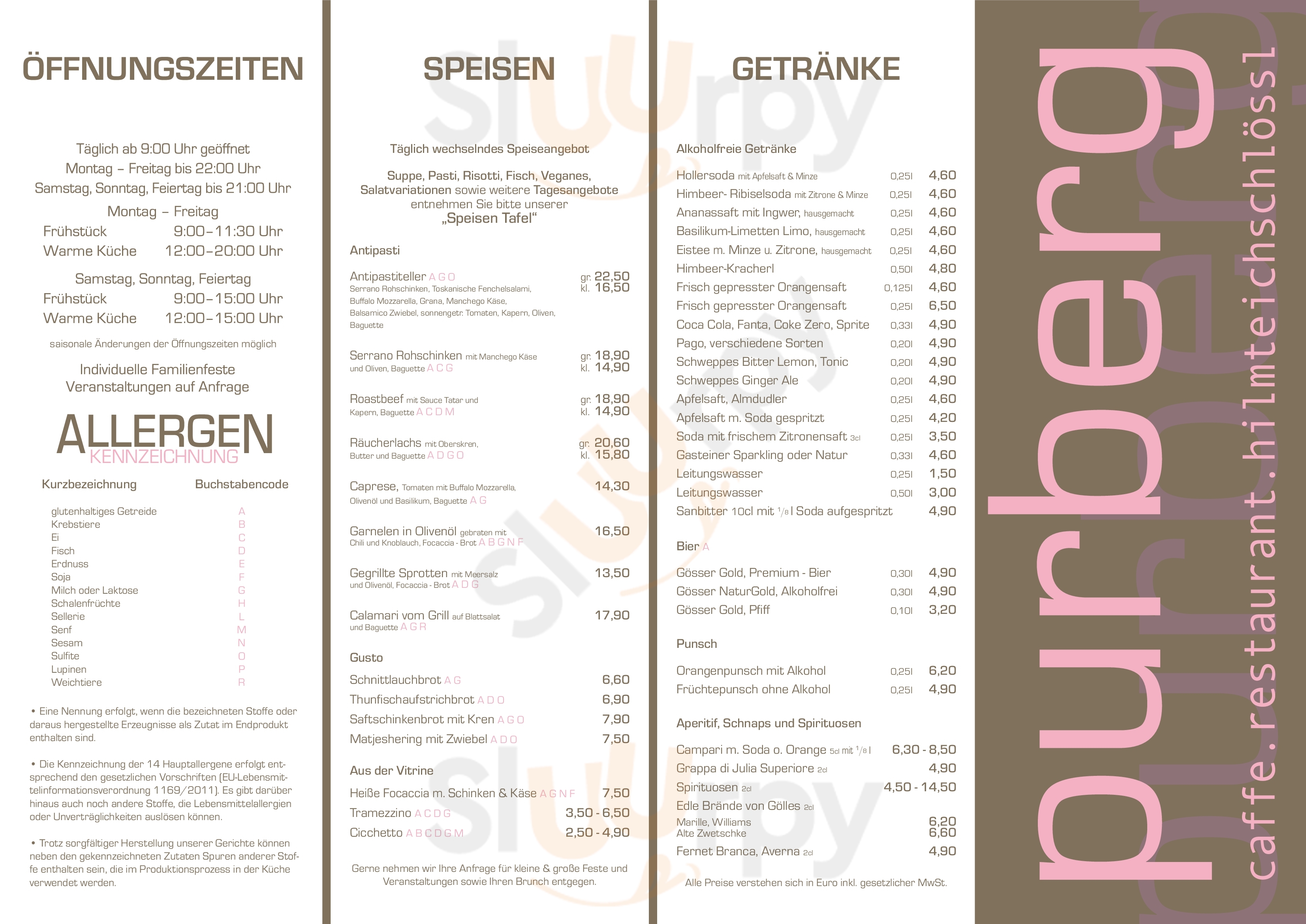 Purberg Graz Menu - 1