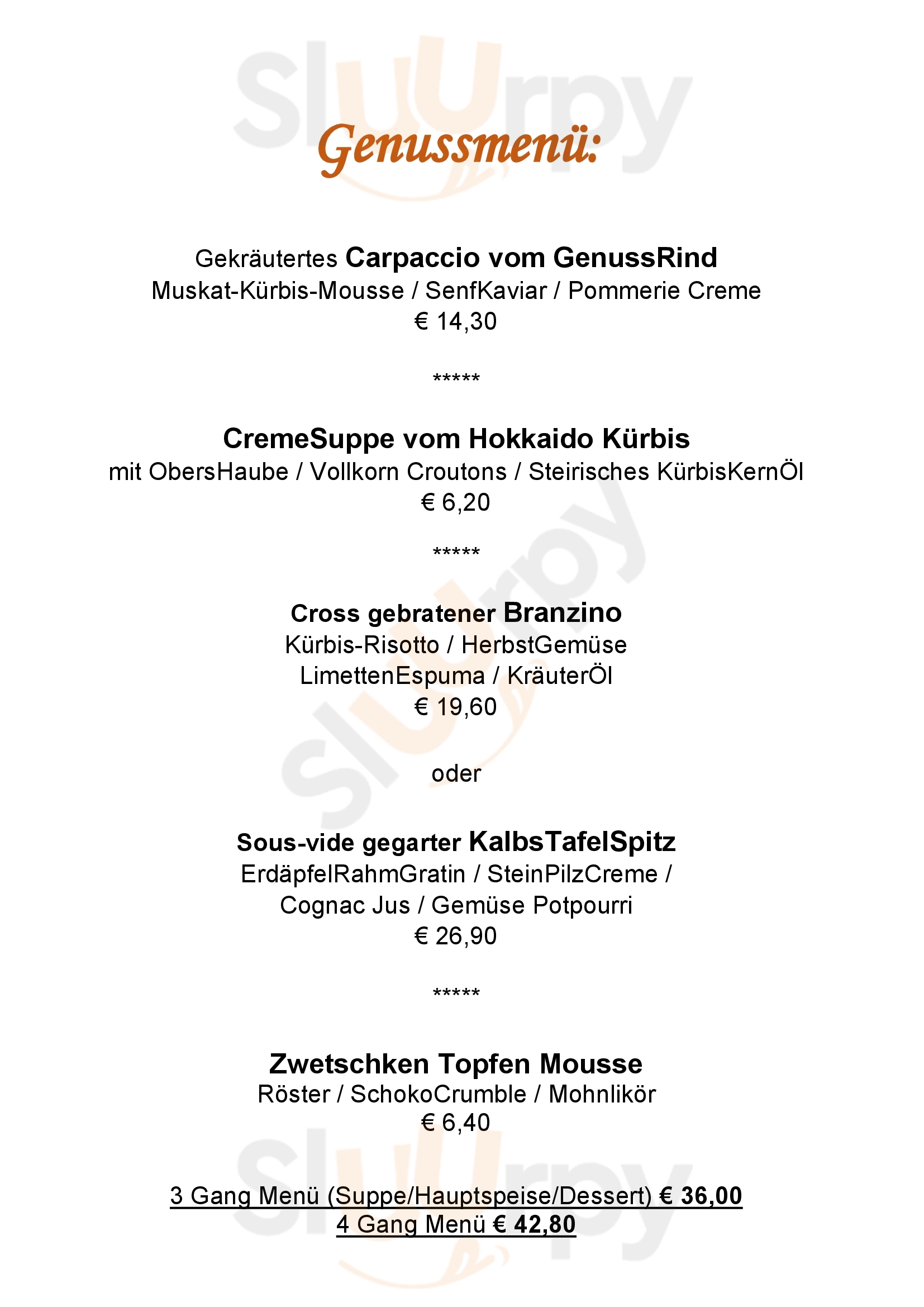 Das Steinberger Restaurant Altlengbach Menu - 1