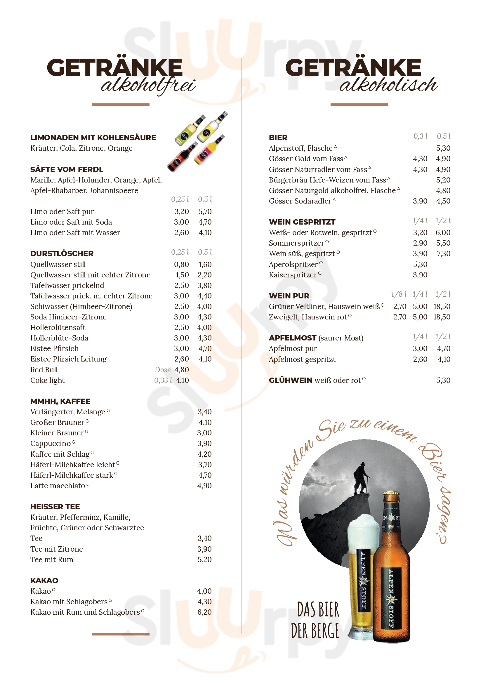 Wasserlochschenke Palfau Menu - 1