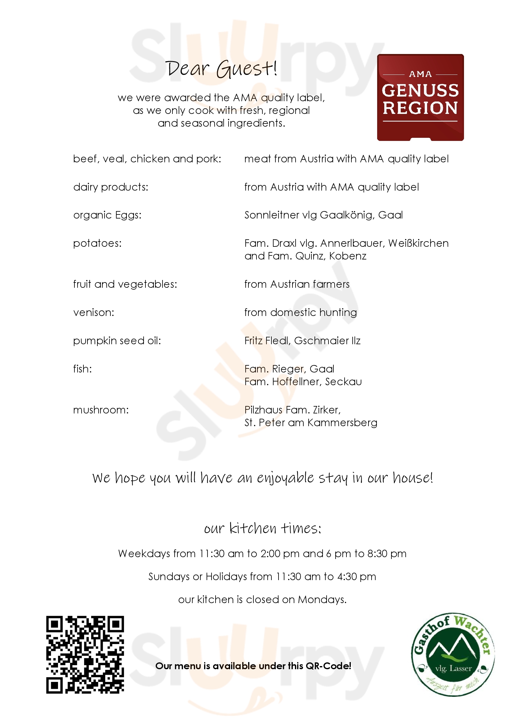 Gasthof Wachter Gaal Menu - 1