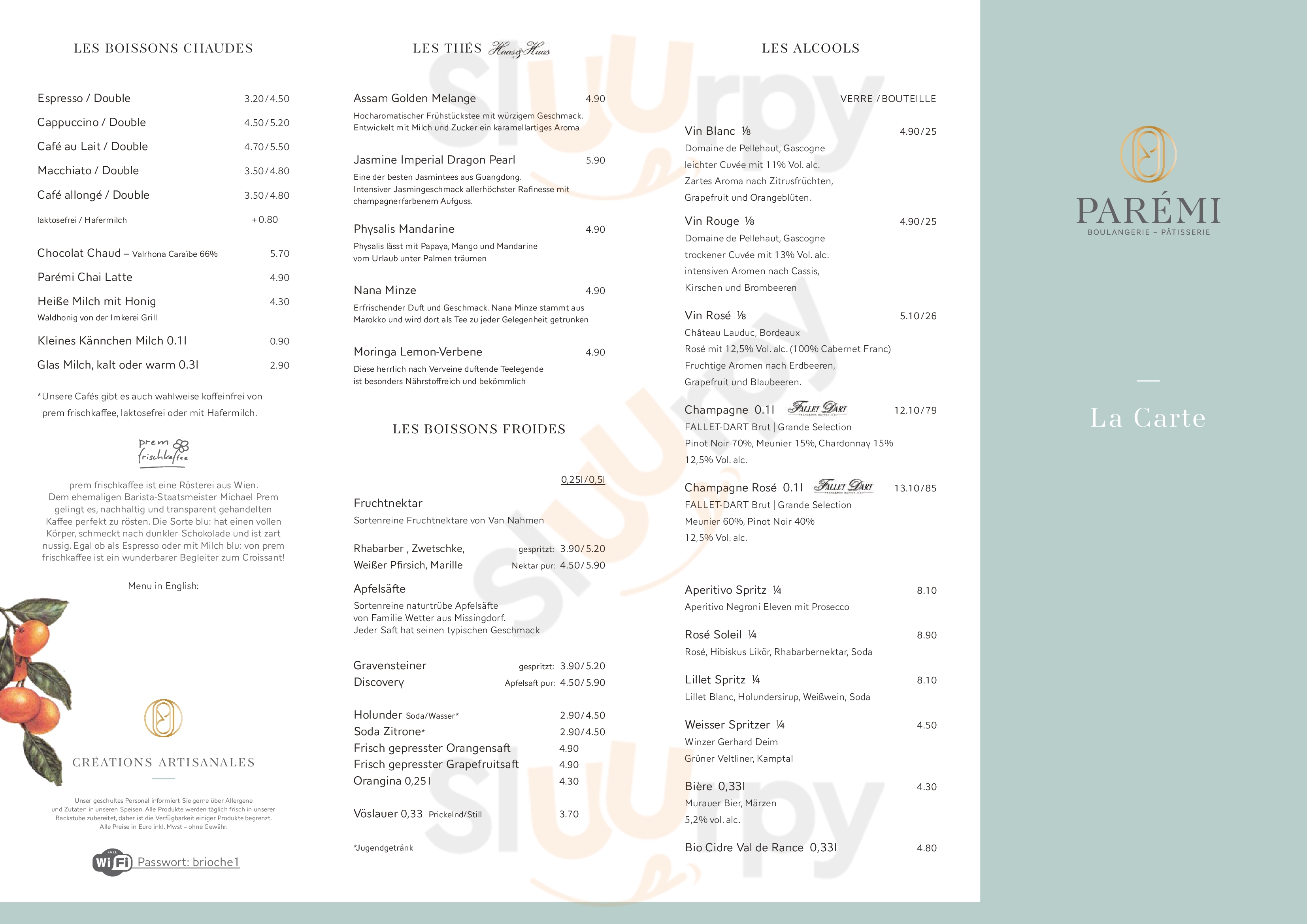 ParÉmi | Boulangerie – Pâtisserie Wien Menu - 1