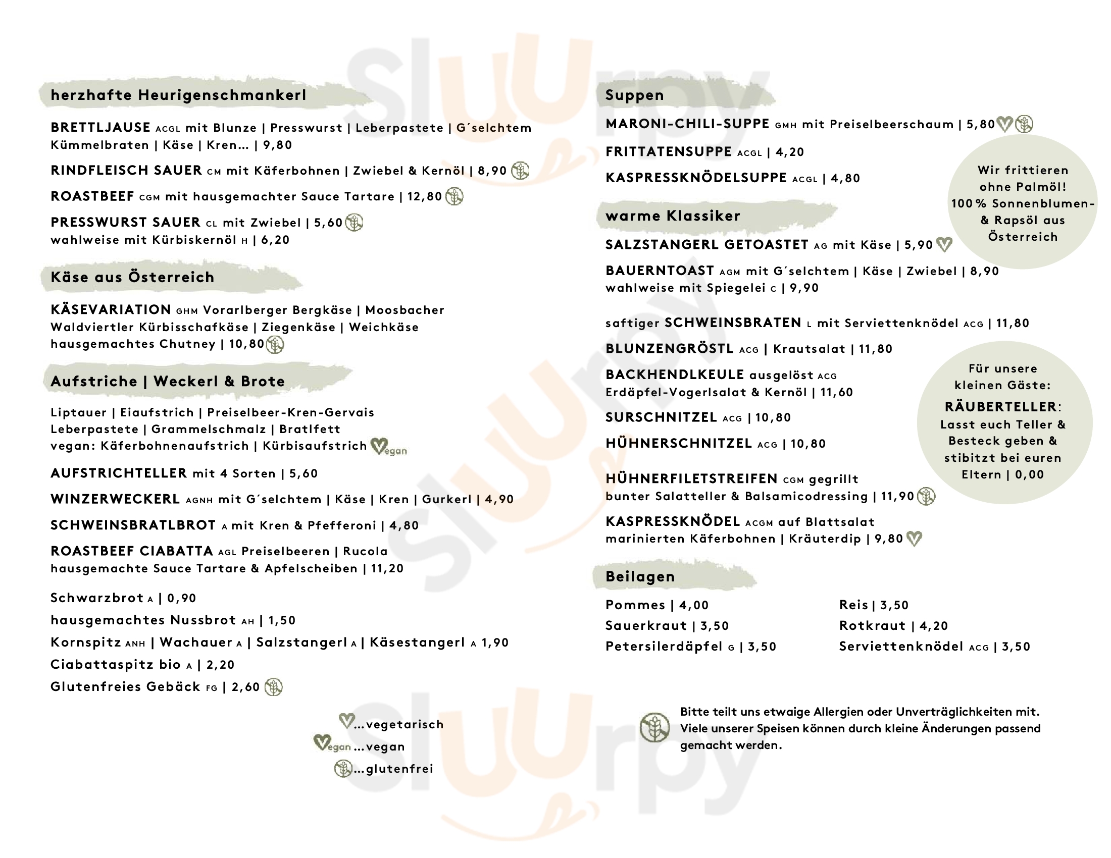 Heurigenweingut Frühwirth Teesdorf Menu - 1