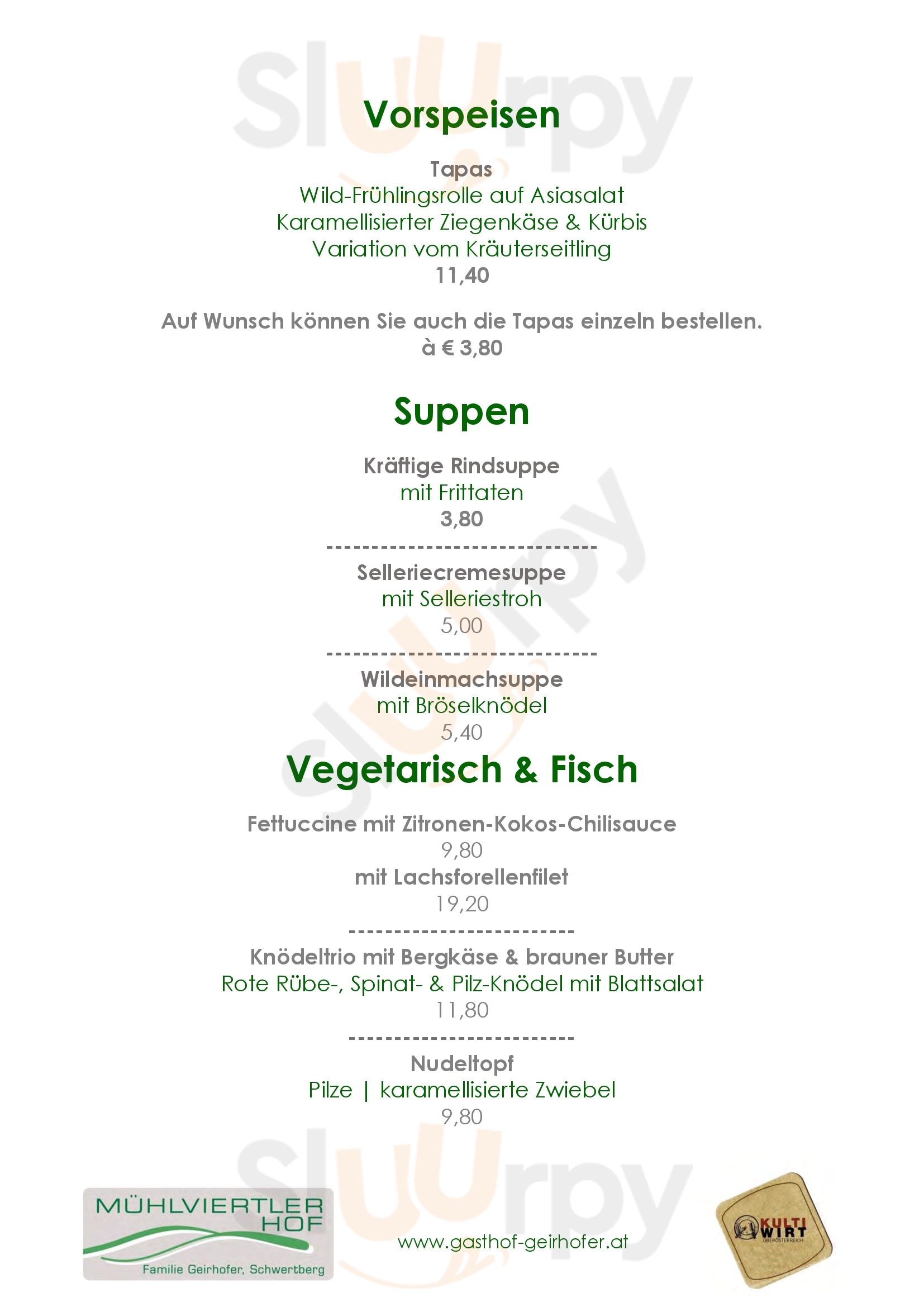 Mühlviertler Hof Geirhofer Christian Schwertberg Menu - 1