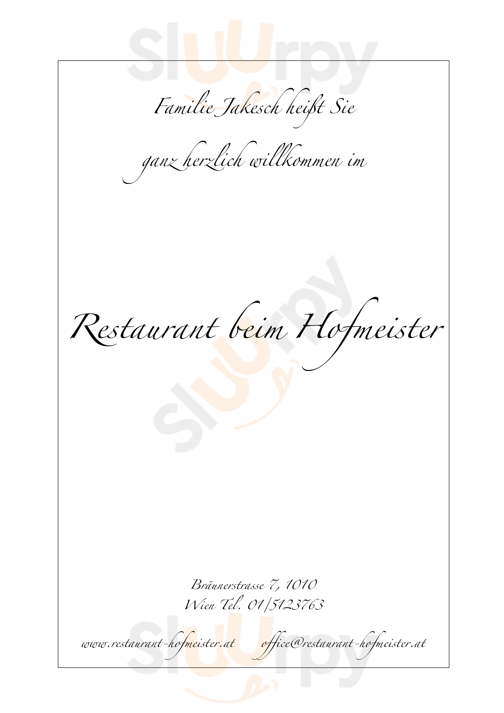 Restaurant Beim Hofmeister Wien Menu - 1
