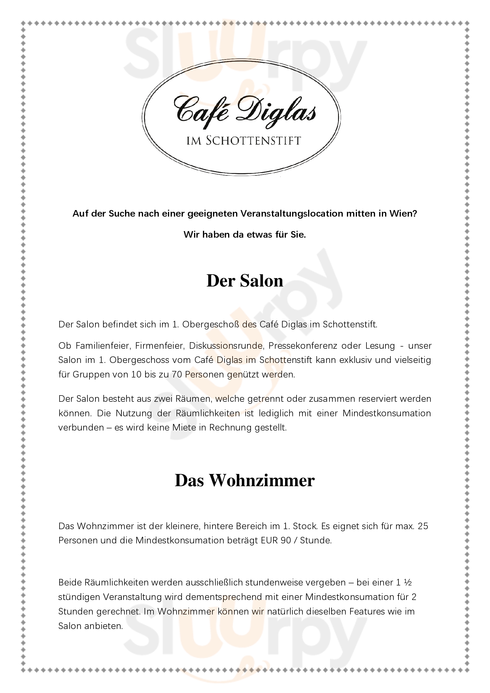 Cafe Diglas Im Schottenstift Wien Menu - 1