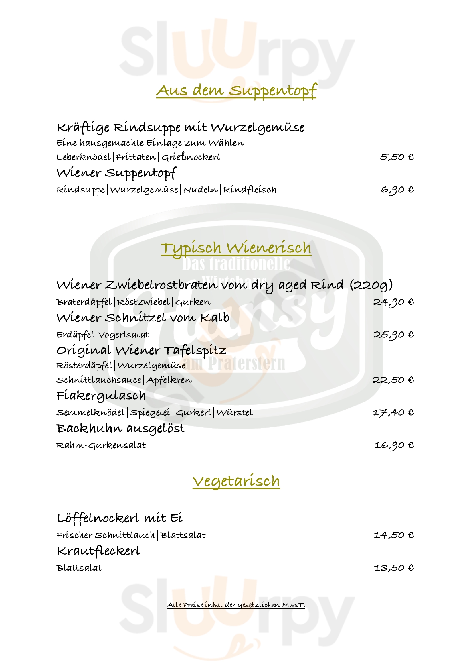 Gasthaus Hansy Wien Menu - 1