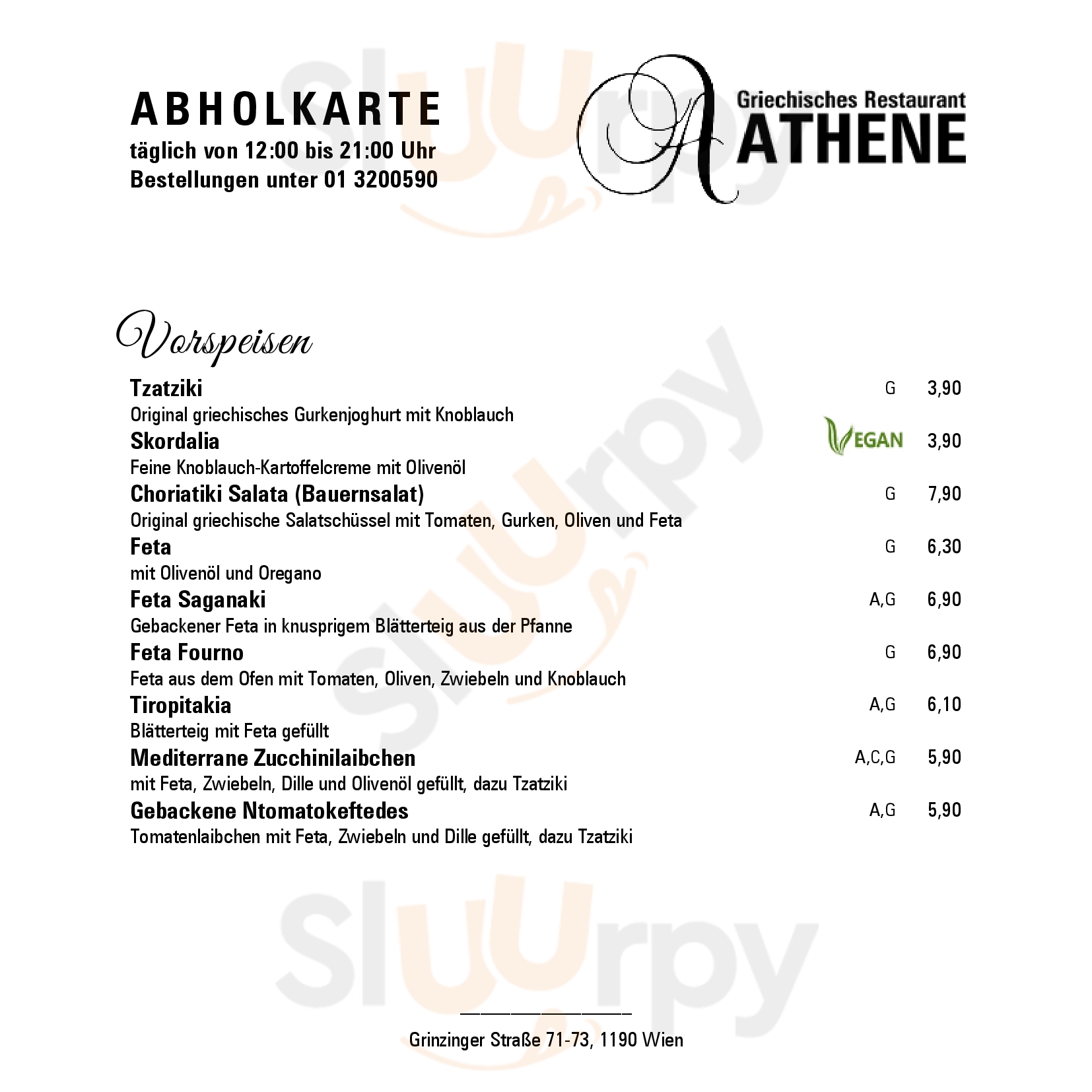 Restaurant Athene Wien Menu - 1