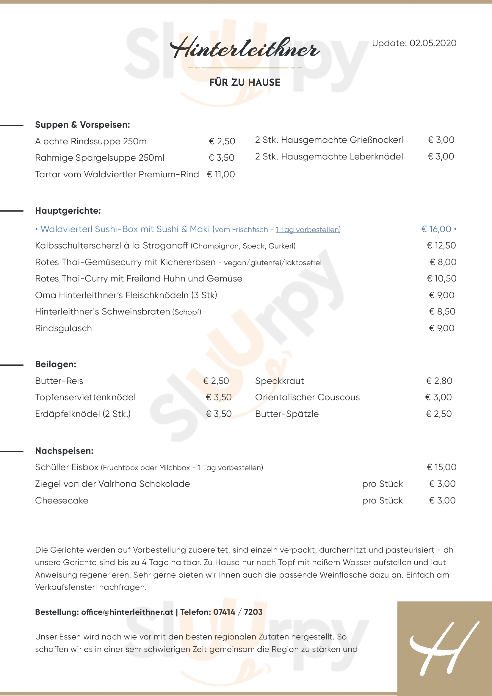 Gasthof Hinterleithner Weins Menu - 1