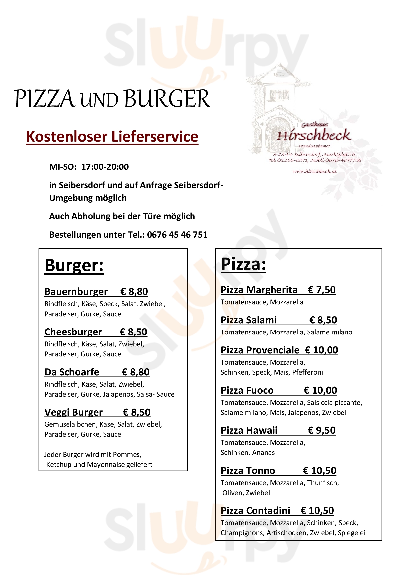 Gasthaus Hirschbeck Seibersdorf Menu - 1