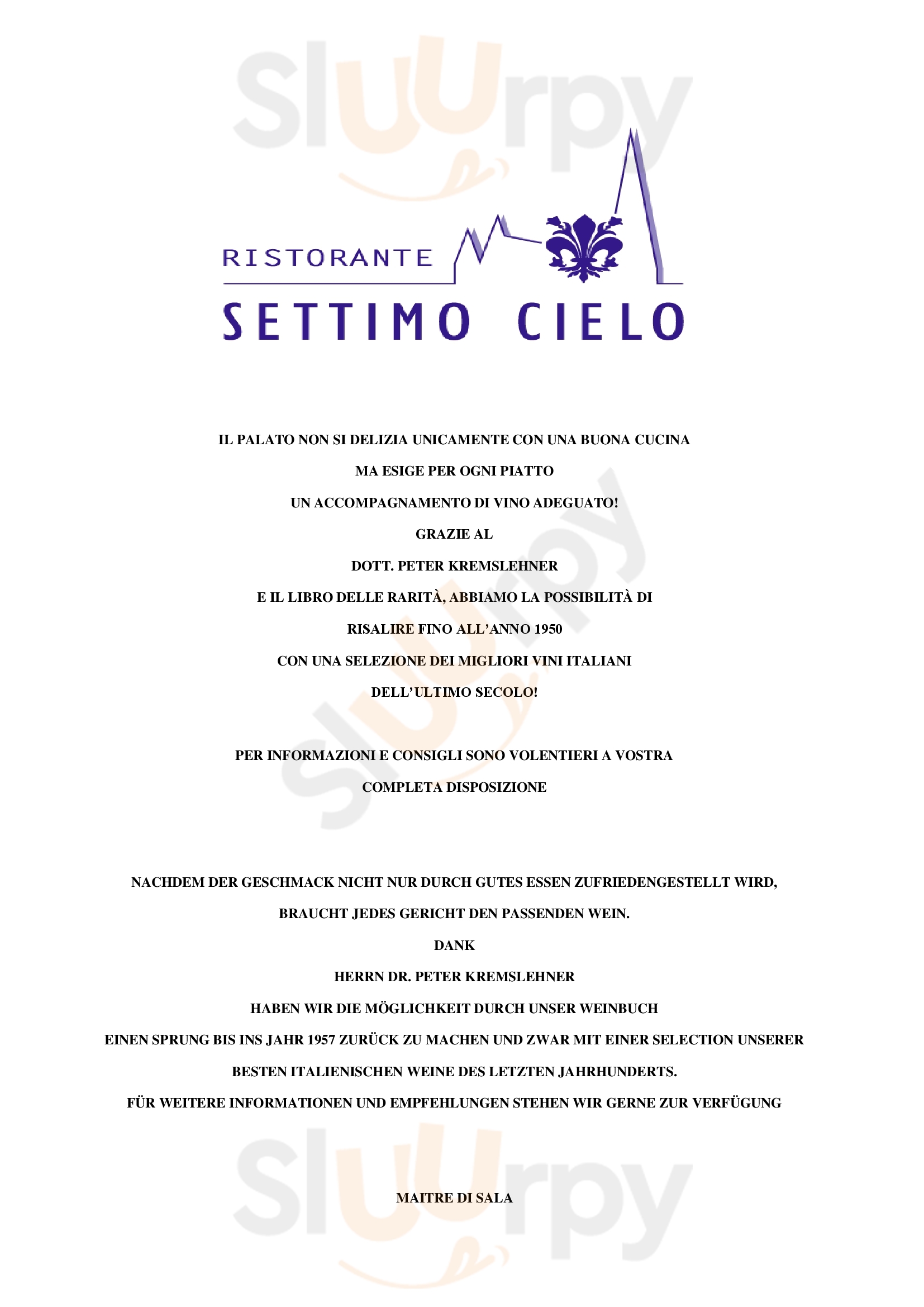 Settimo Cielo Wien Menu - 1