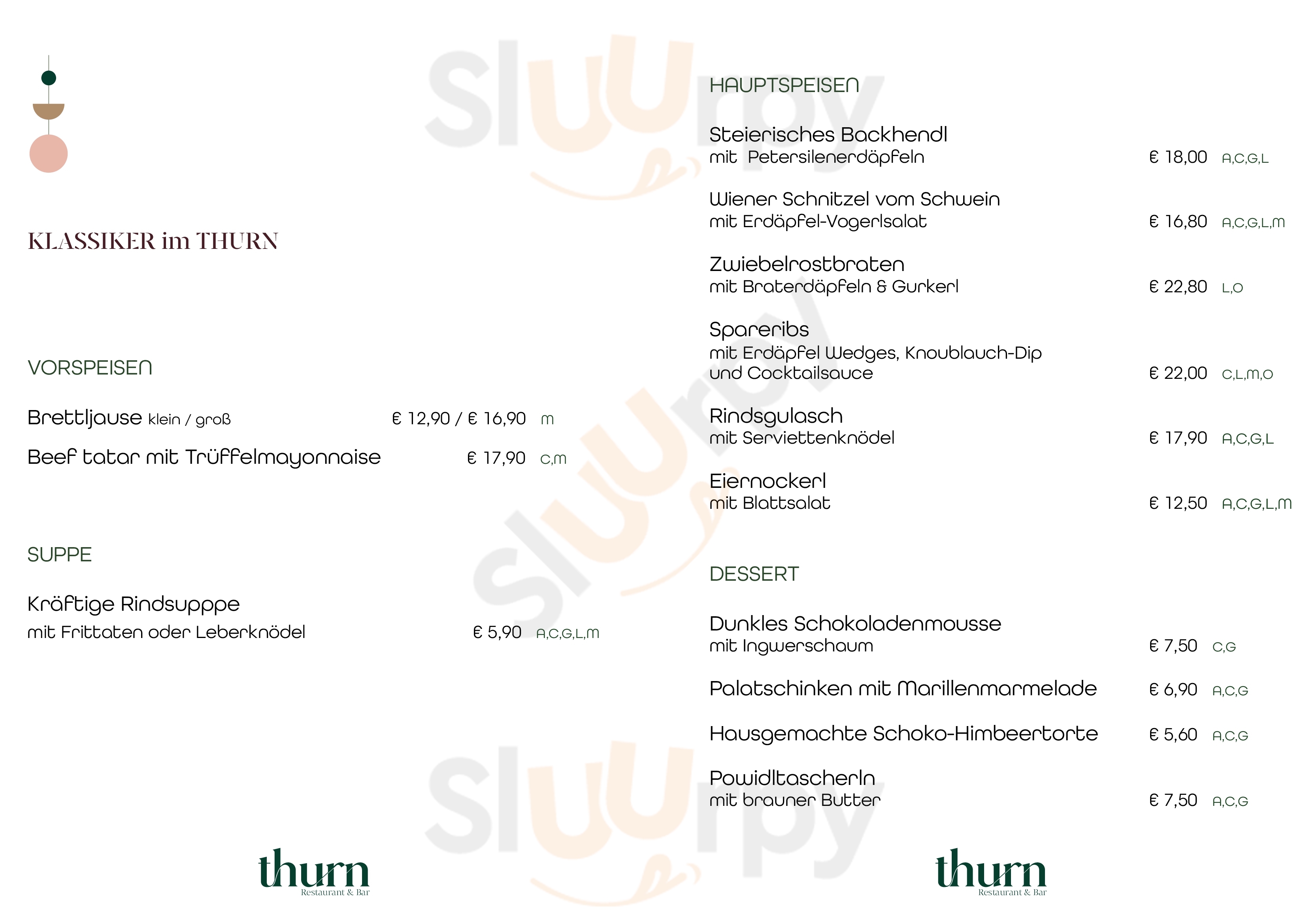 Thurn Heurigen Restaurant Wien Menu - 1