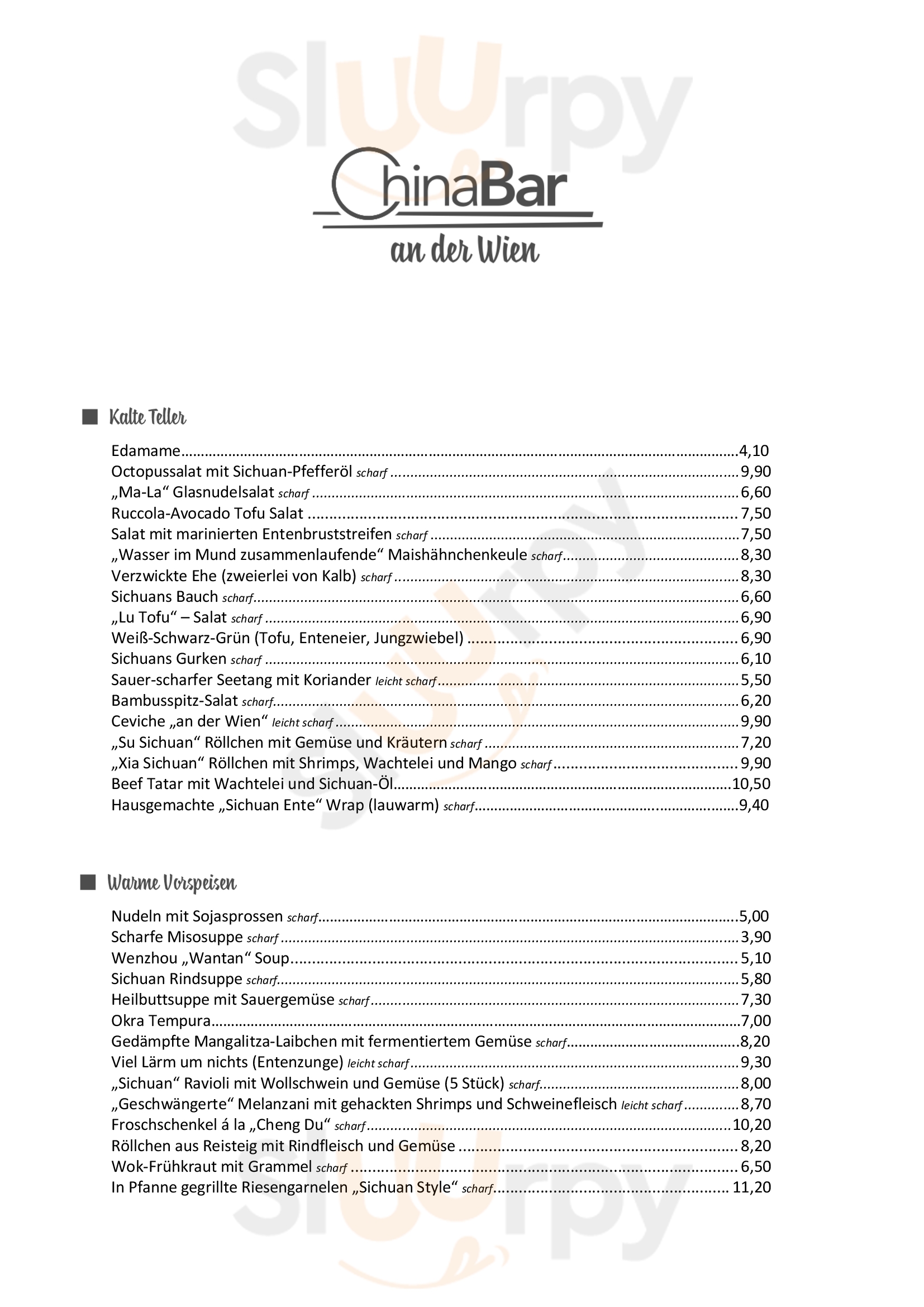 Chinabar An Der Wien Wien Menu - 1