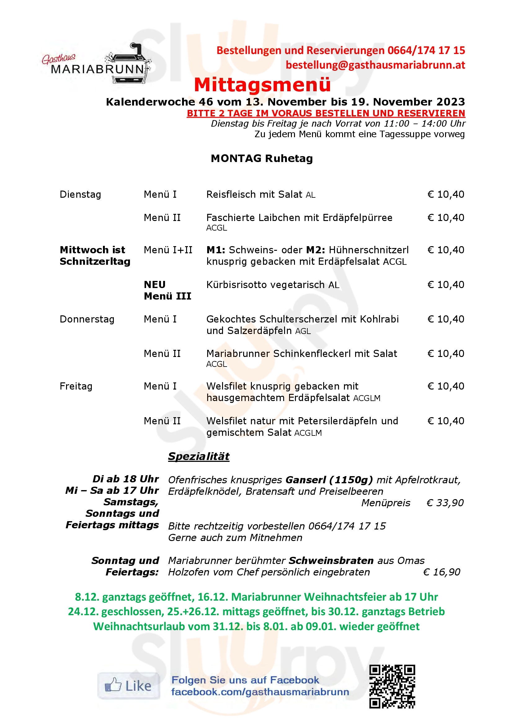 Gasthaus Maria-brunn Wien Menu - 1