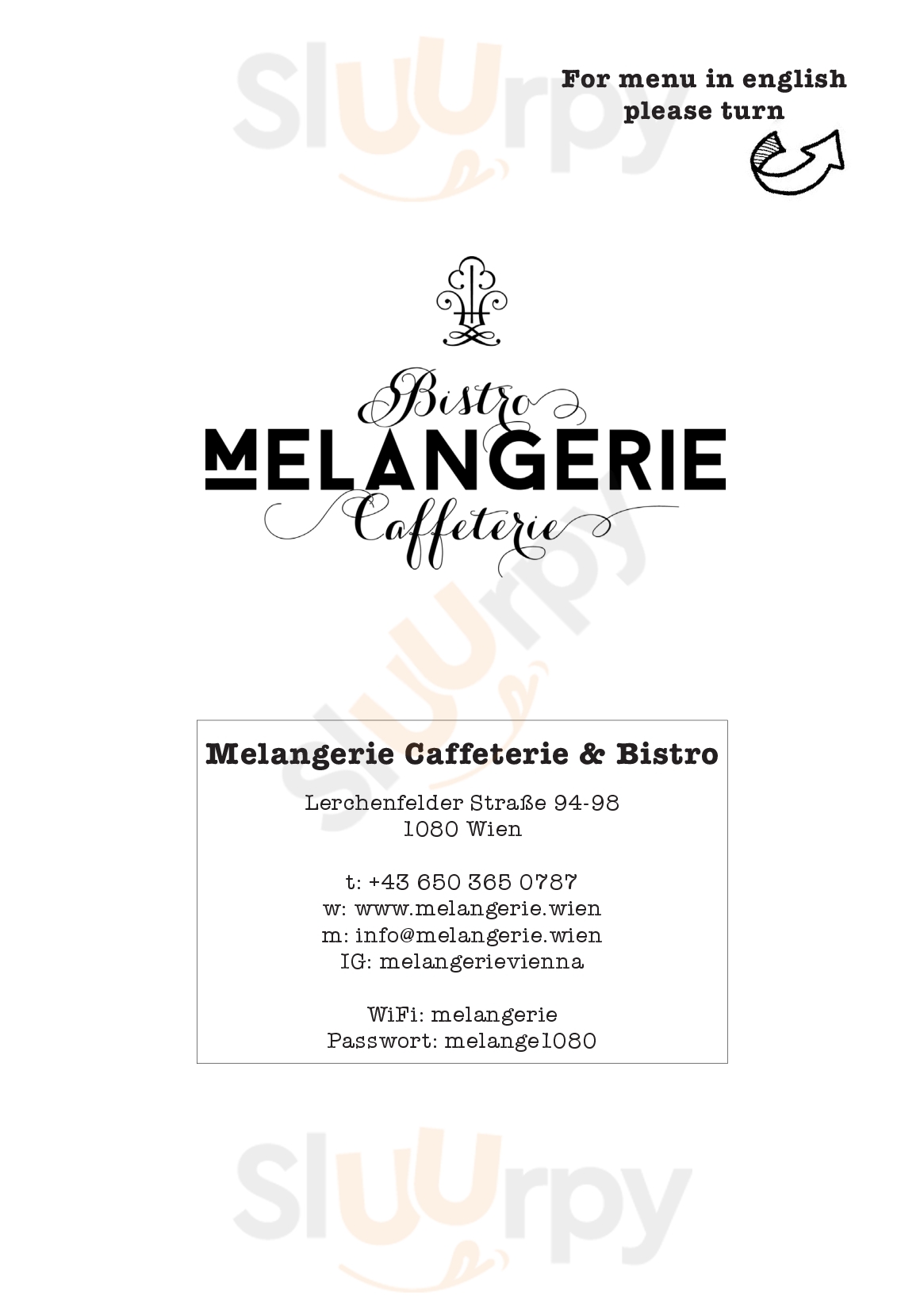 Melangerie - Caffeterie & Bistro Wien Menu - 1