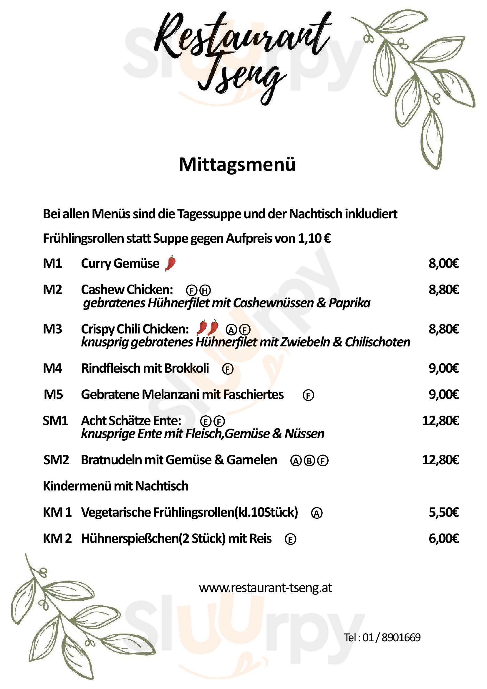 Restaurant Tseng Wien Menu - 1