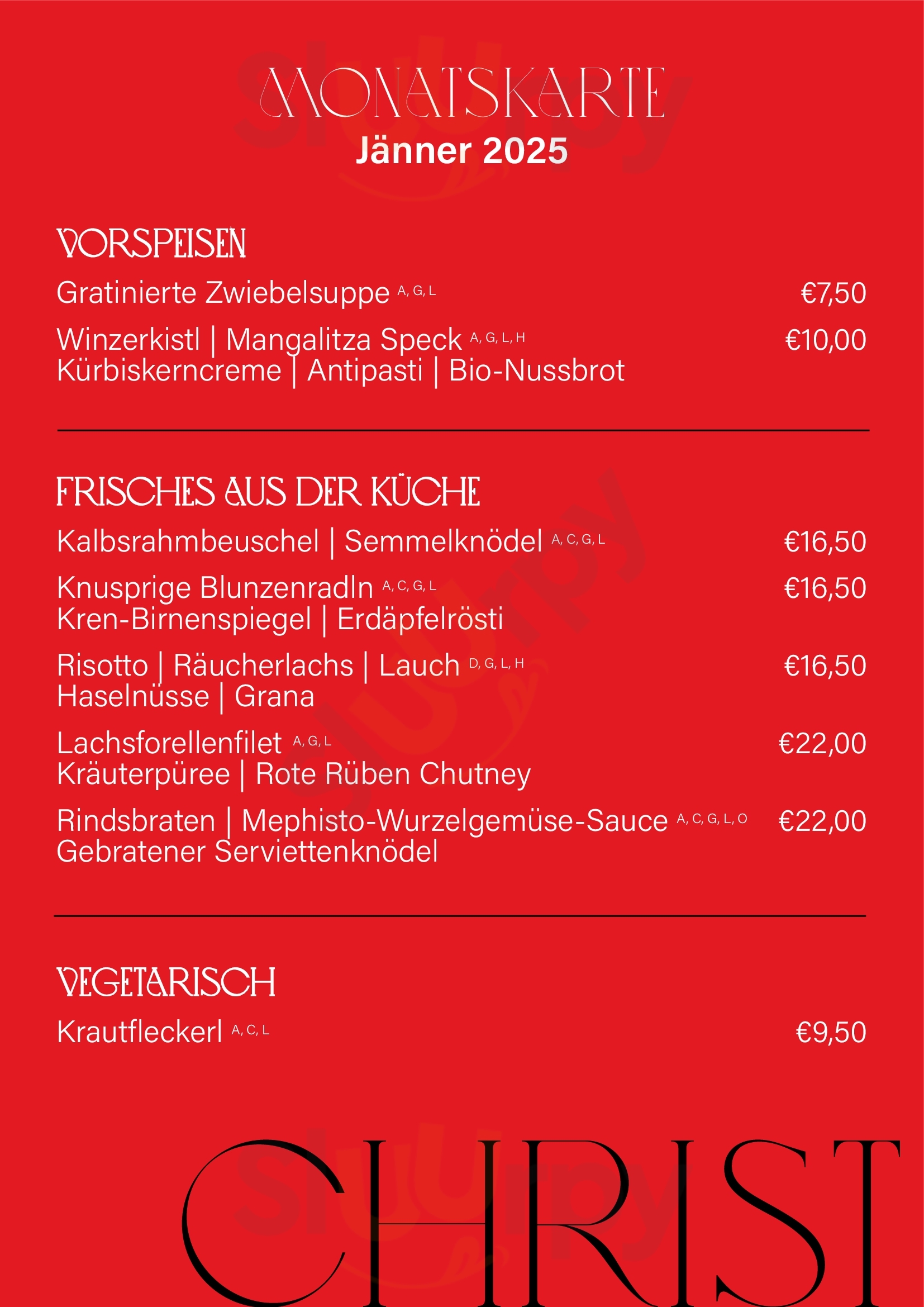 Weingut & Heuriger Christ Wien Menu - 1