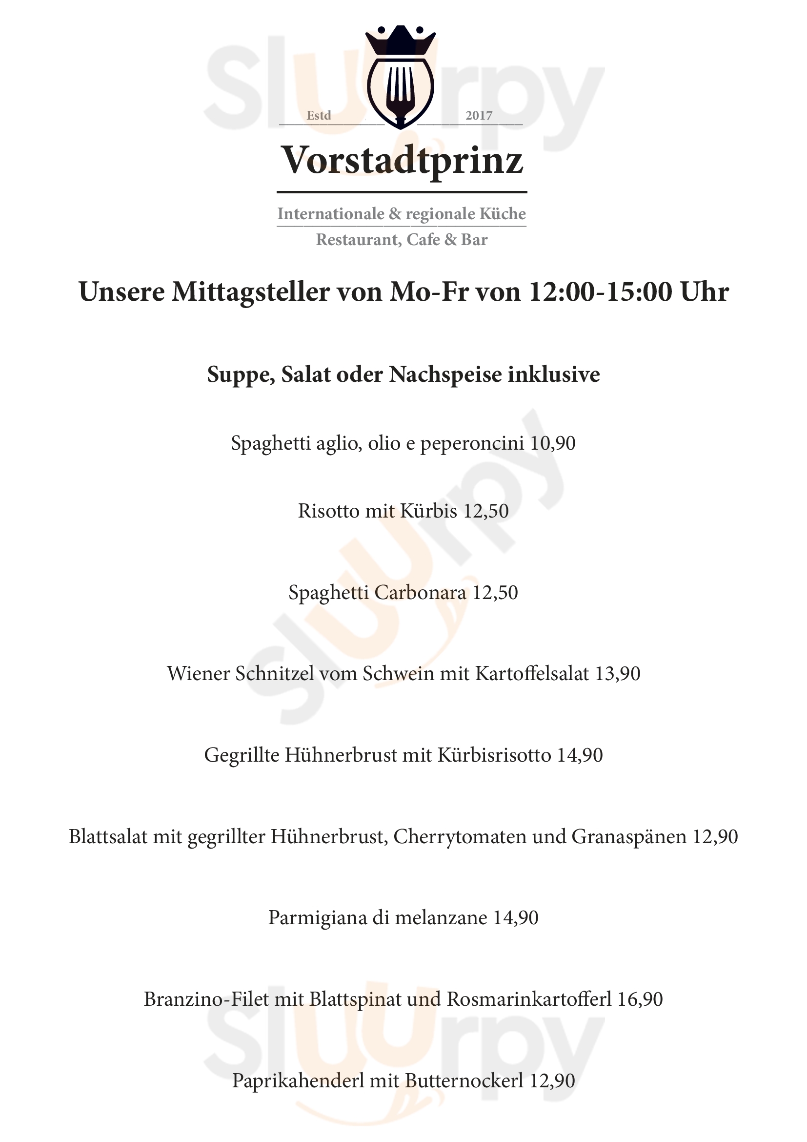 Vorstadtprinz Wien Menu - 1