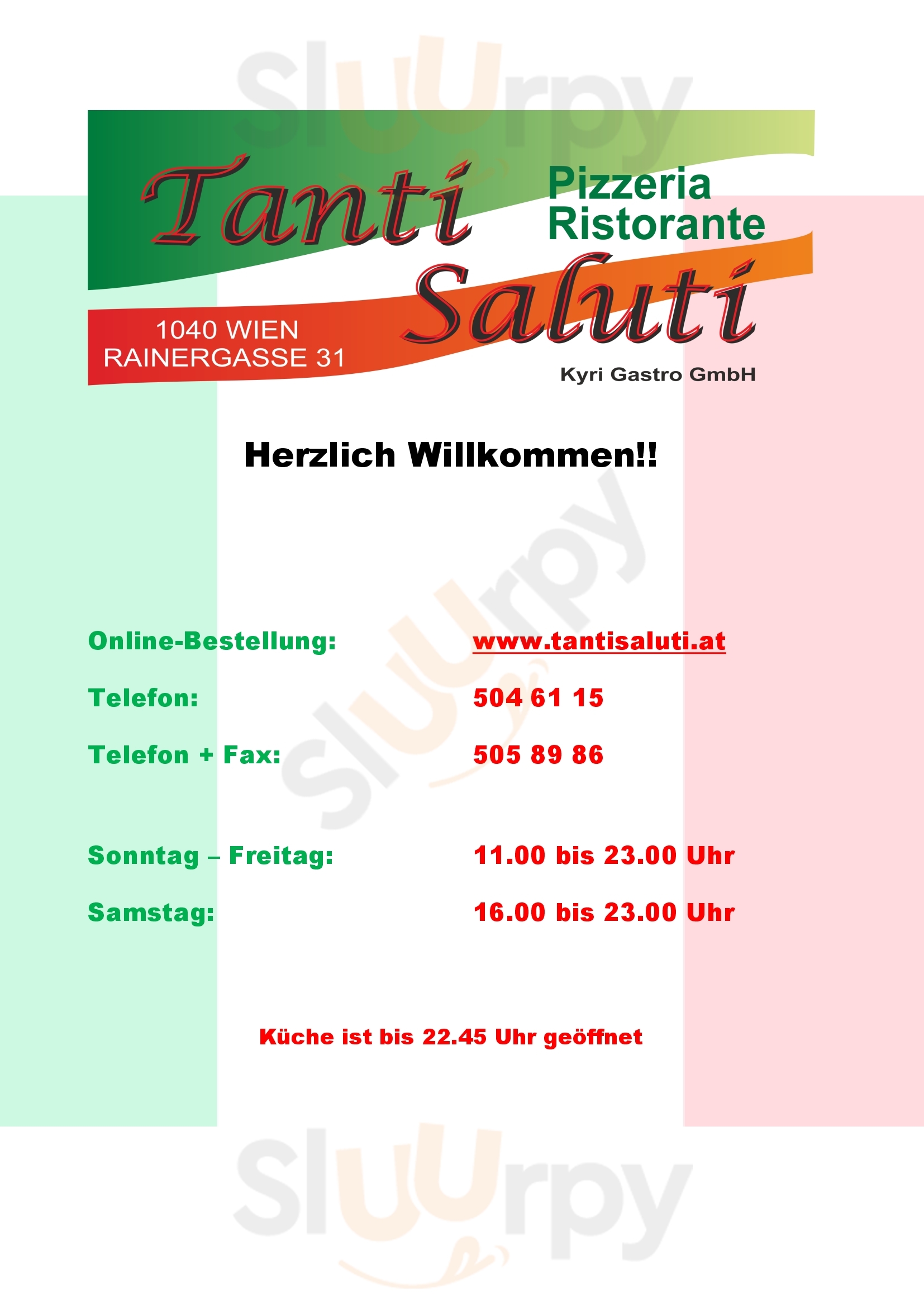 Pizzeria Tanti Saluti Wien Menu - 1