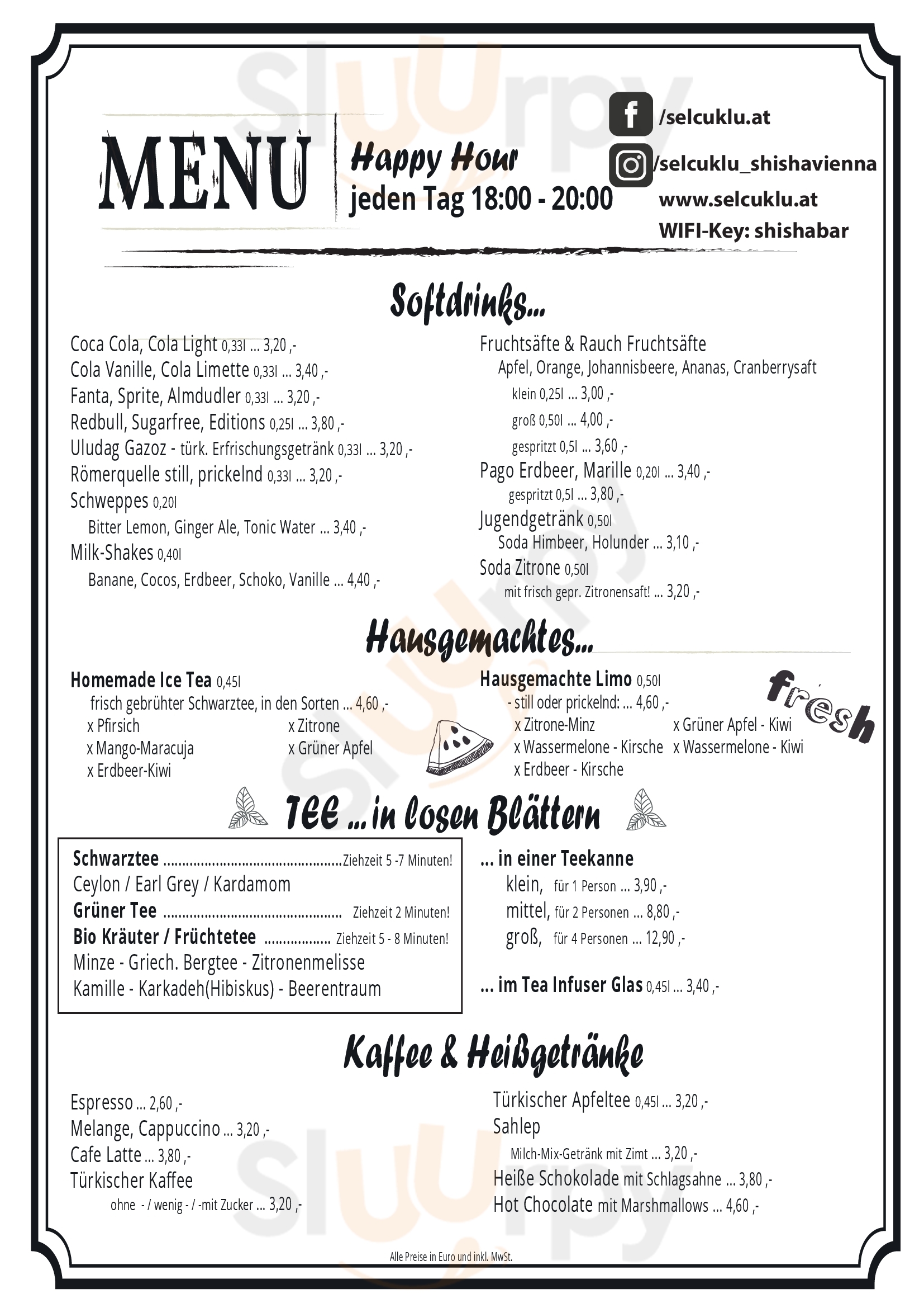 Selcuklu Shisha & Cocktail Wien Menu - 1