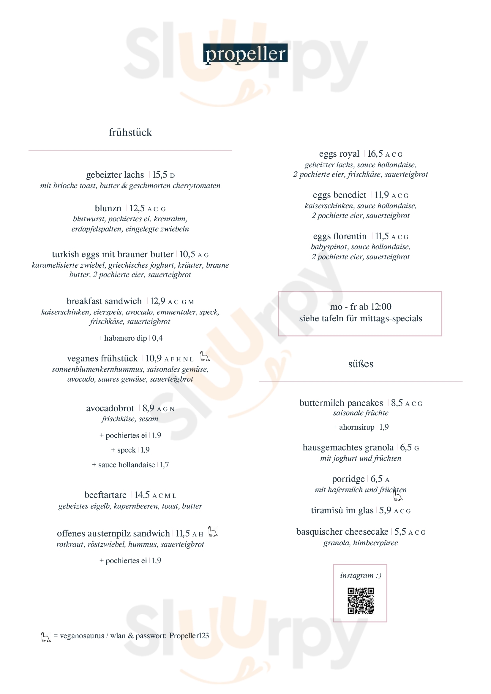 Propeller Wien Menu - 1