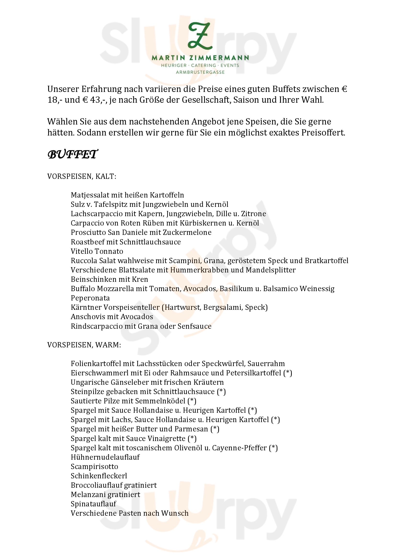 Weinhof Zimmermann Wien Menu - 1