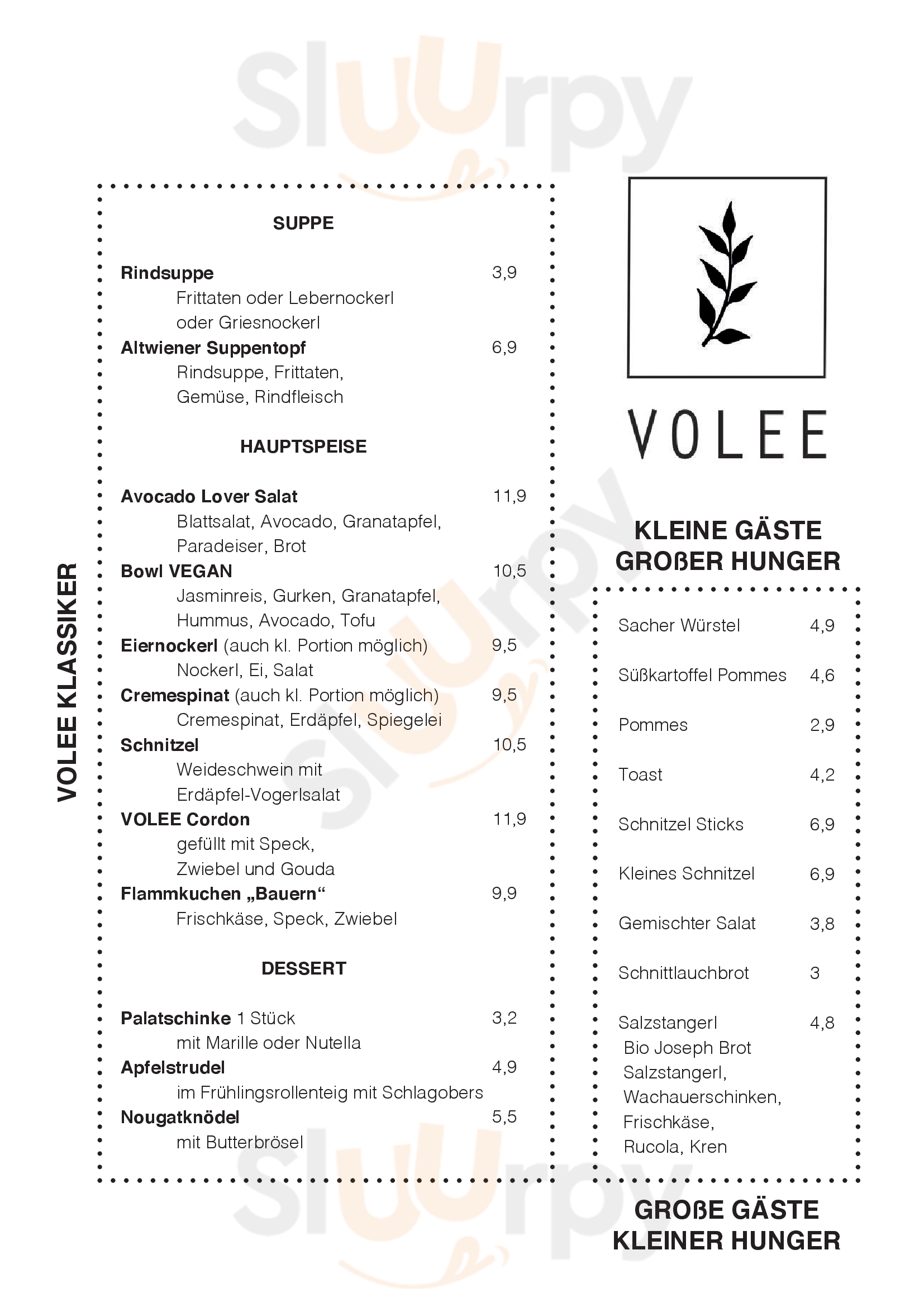 Volee Wien Menu - 1