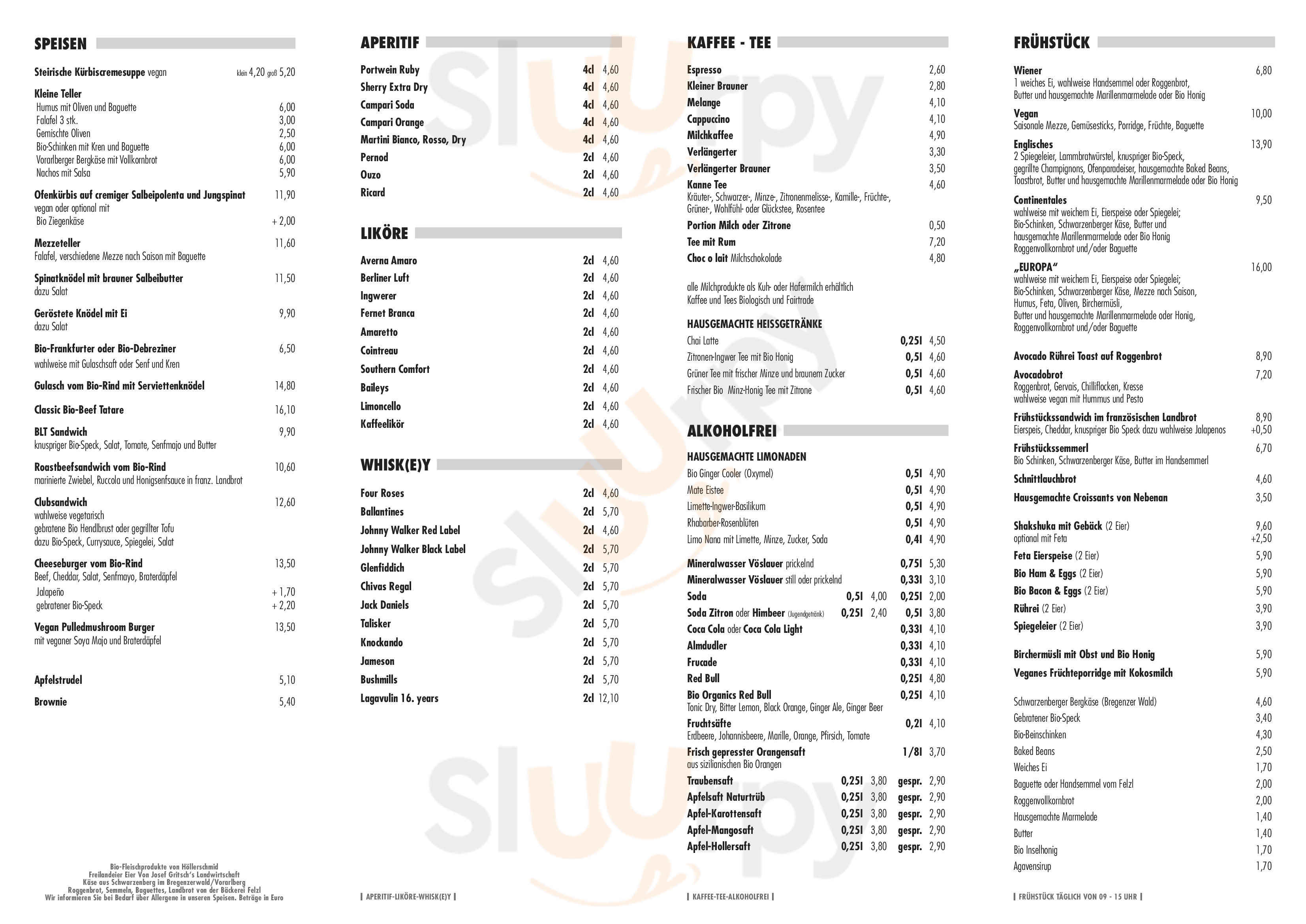 Cafe Europa Wien Menu - 1