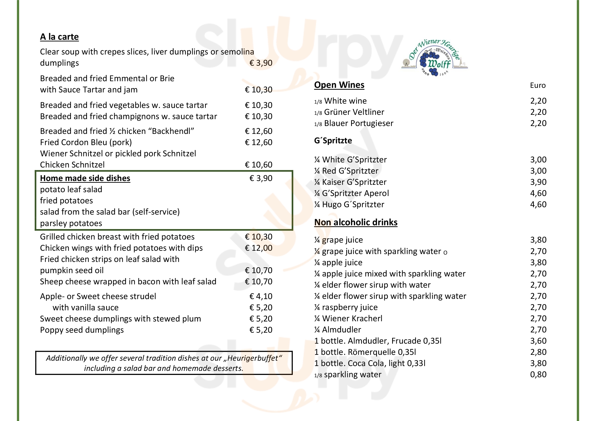 Buschenschank Wolf Wien Menu - 1