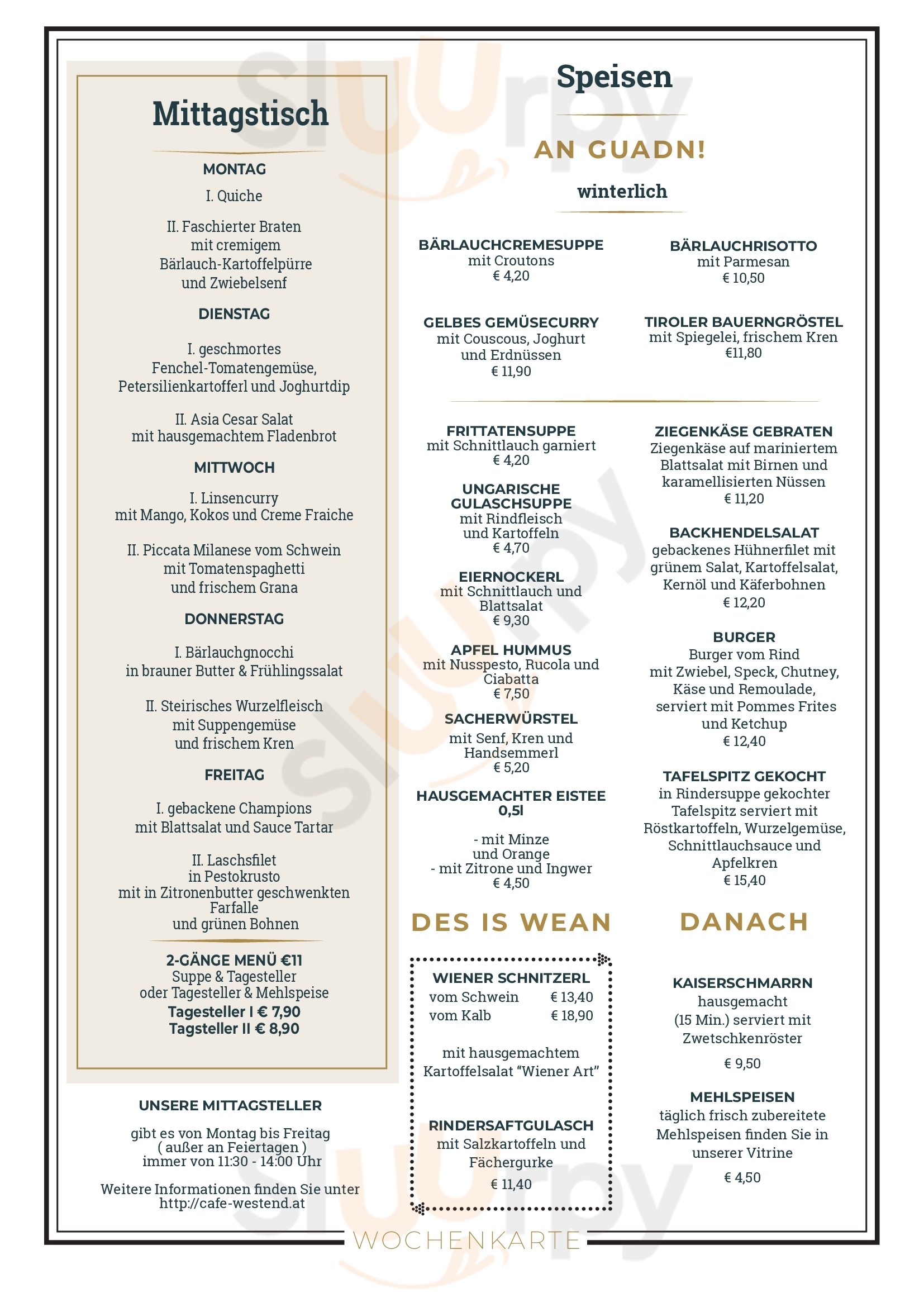 Cafe Westend Wien Menu - 1