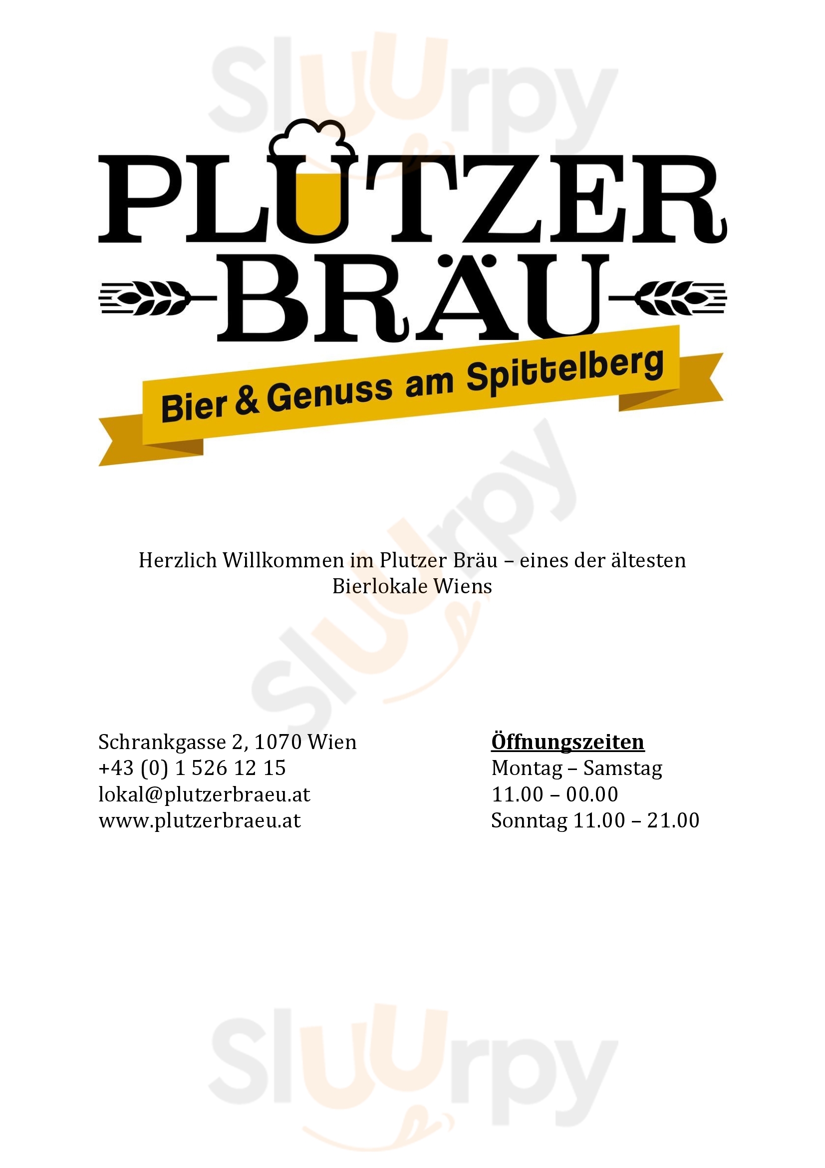 Plutzerbräu Wien Menu - 1
