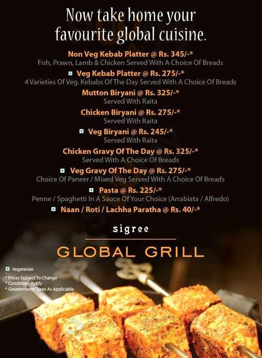 Sigree Global Grill Chennai (Madras) Menu - 1