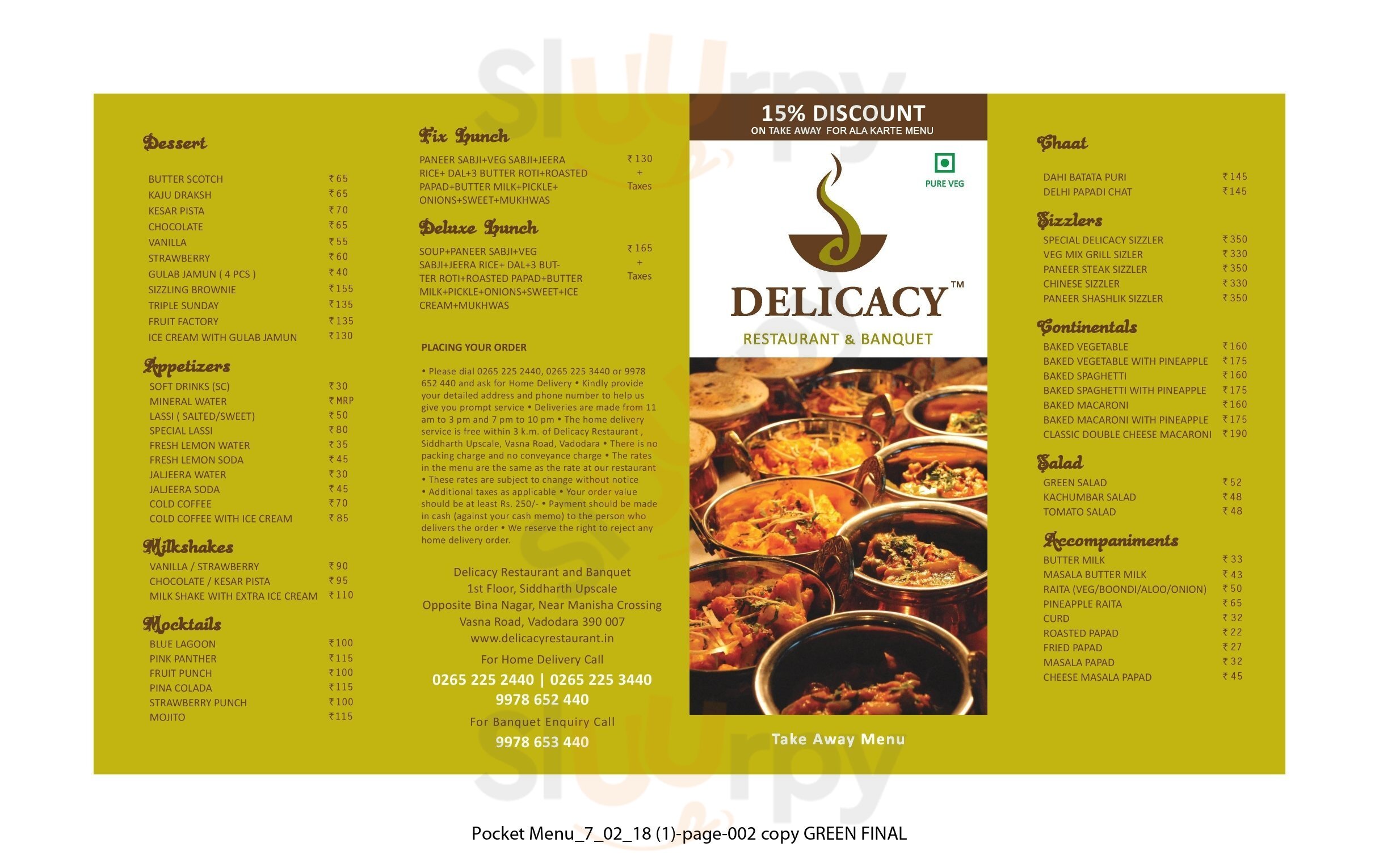 Delicacy Restaurant & Banquet Vadodara Menu - 1