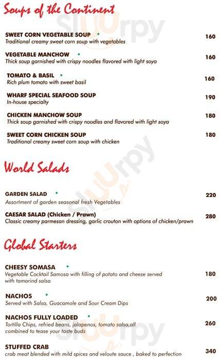 The Fisherman's Wharf - Bangalore City Bengaluru Menu - 1