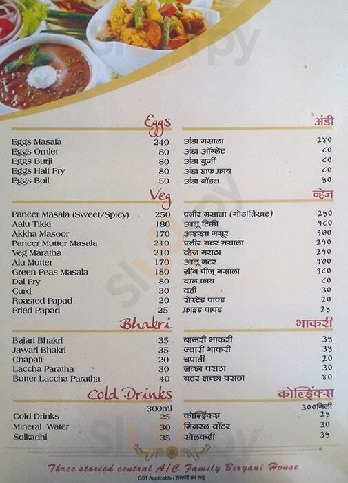 Sp's Biryani Pune Menu - 1