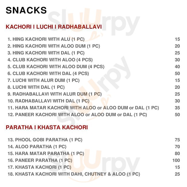 Tasty Corner Kolkata (Calcutta) Menu - 1