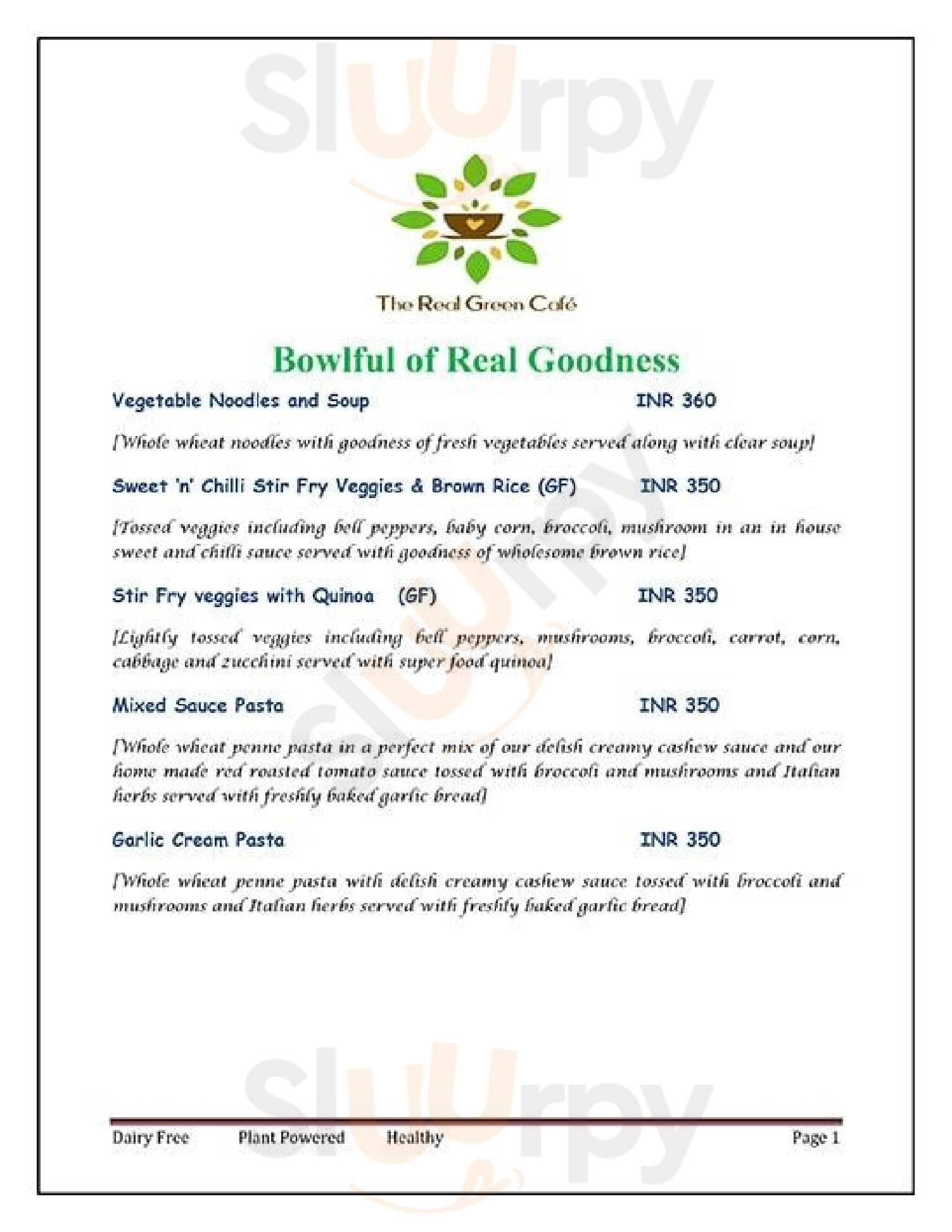 The Real Green Cafe Pune Menu - 1