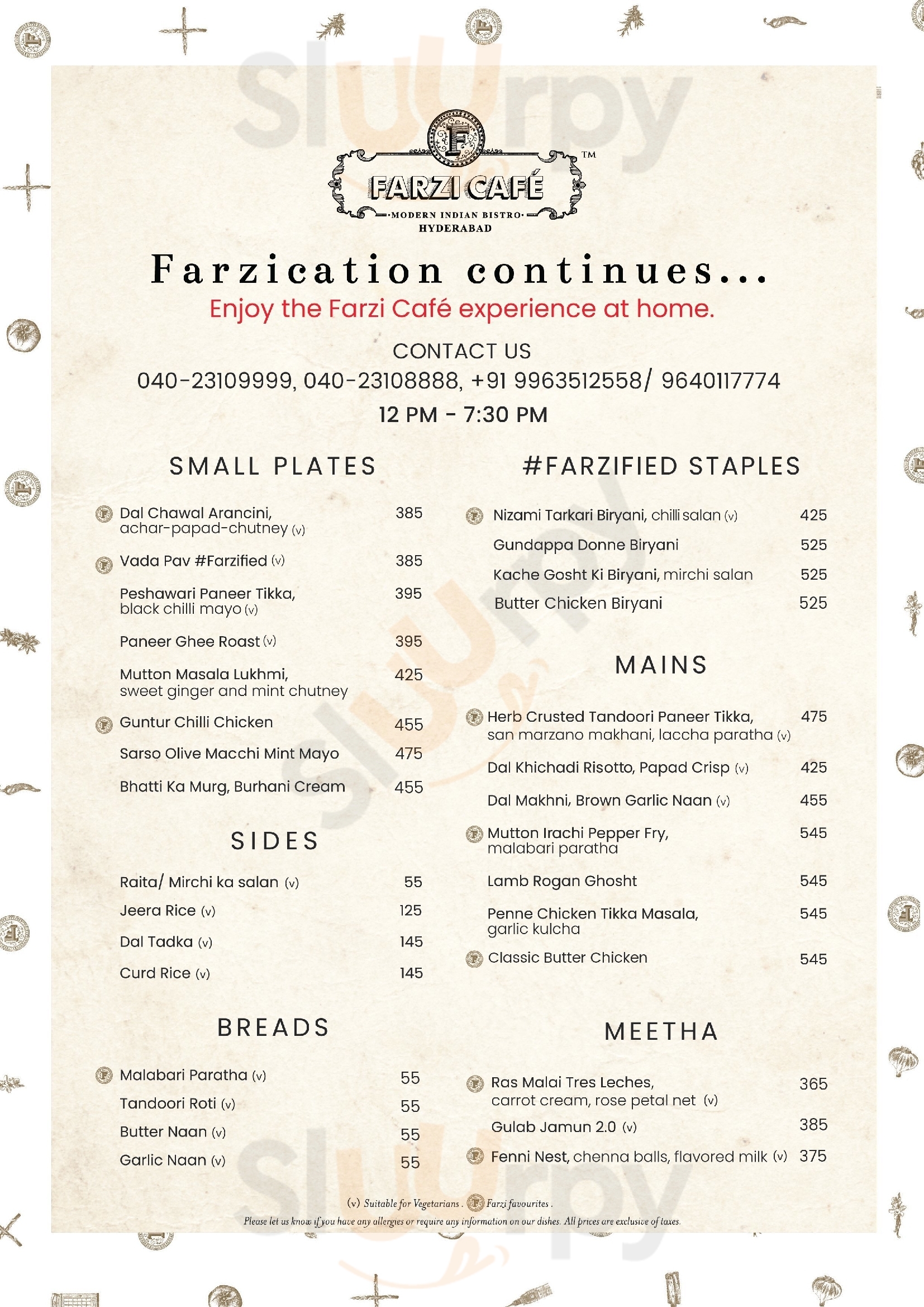 Farzi Cafe Hyderabad Menu - 1