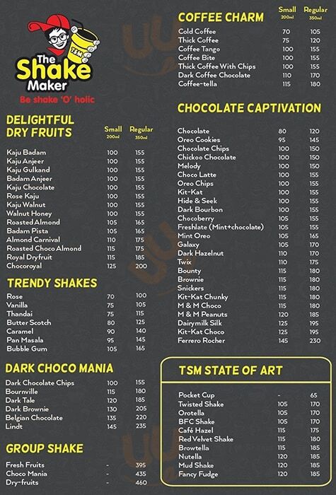 The Shake Maker Ahmedabad Menu - 1