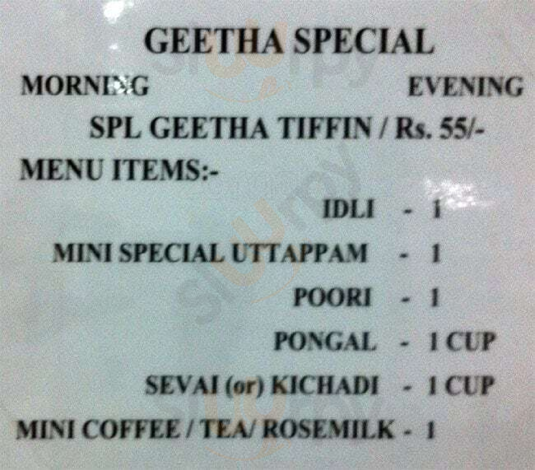 Geethas Restaurant Coimbatore Menu - 1