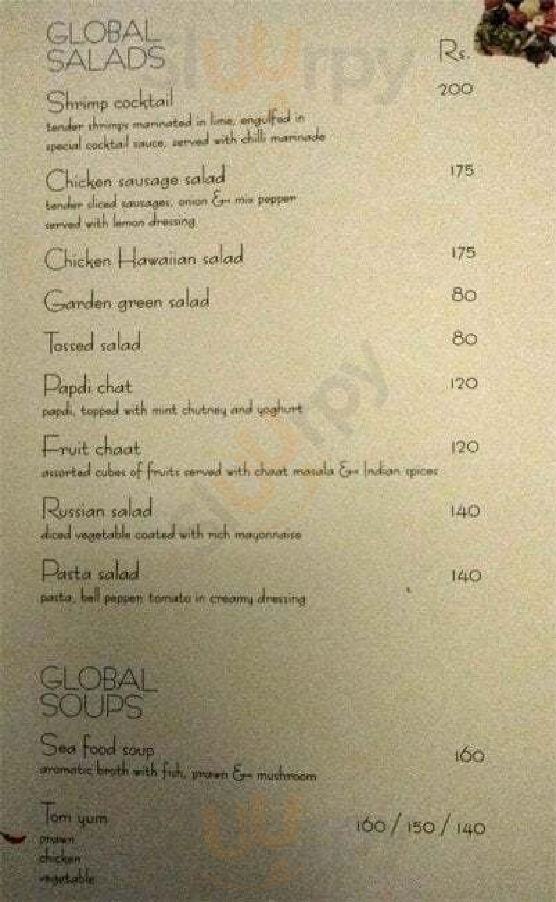 Blue Fox Bar And Restaurant Hyderabad Menu - 1