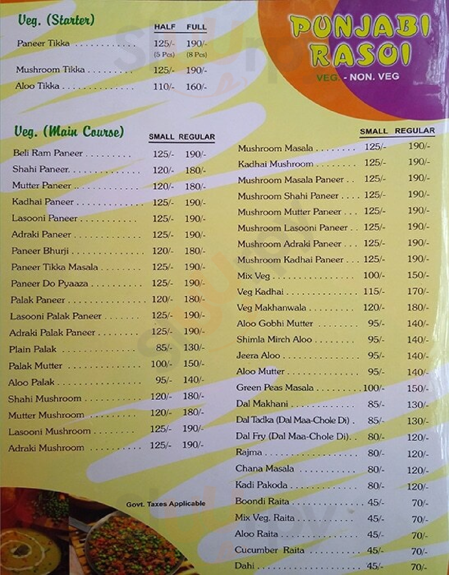 Punjabi Rasoi Pune Menu - 1