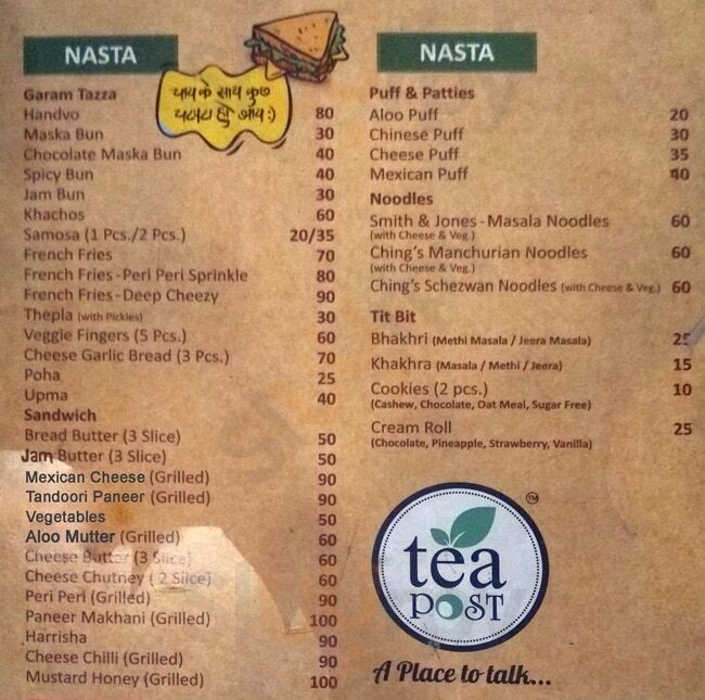 Tea Post Ahmedabad Menu - 1