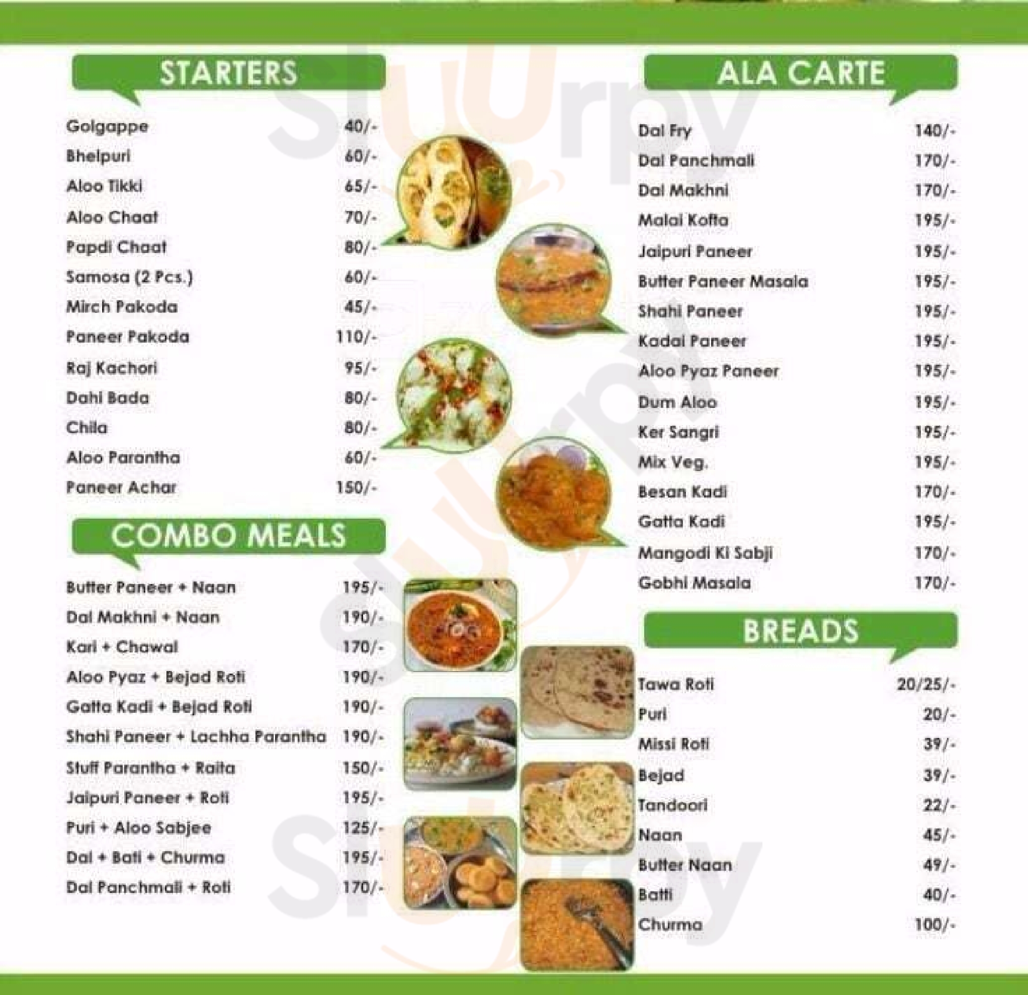 The Rajasthani Pure Vegetarian Jaipur Menu - 1