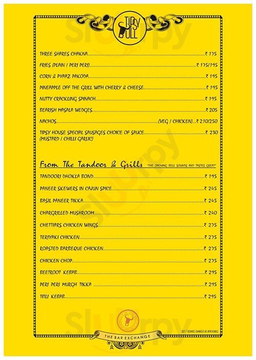 Tipsy Bull - The Bar Exchange Bengaluru Menu - 1