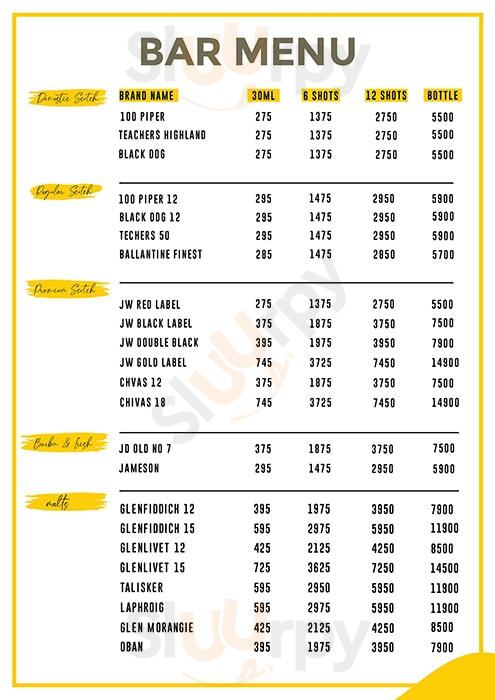 Vapour Bar Exchange Gurugram (Gurgaon) Menu - 1