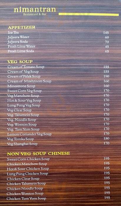 Nimantran Restaurant & Bar Pune Menu - 1