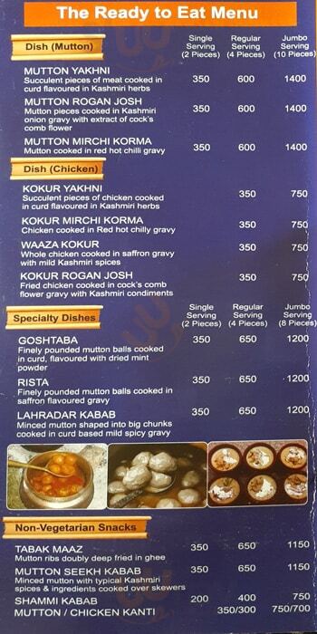 Kashmiri Kitchen Gurugram (Gurgaon) Menu - 1