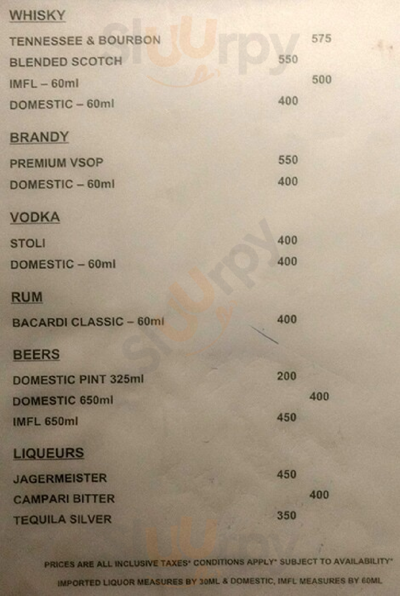 Evoke Bistro - Bar And Grill Chennai (Madras) Menu - 1