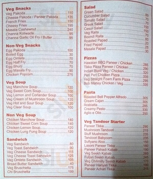 Garden View Family Dining Bar Thane Menu - 1