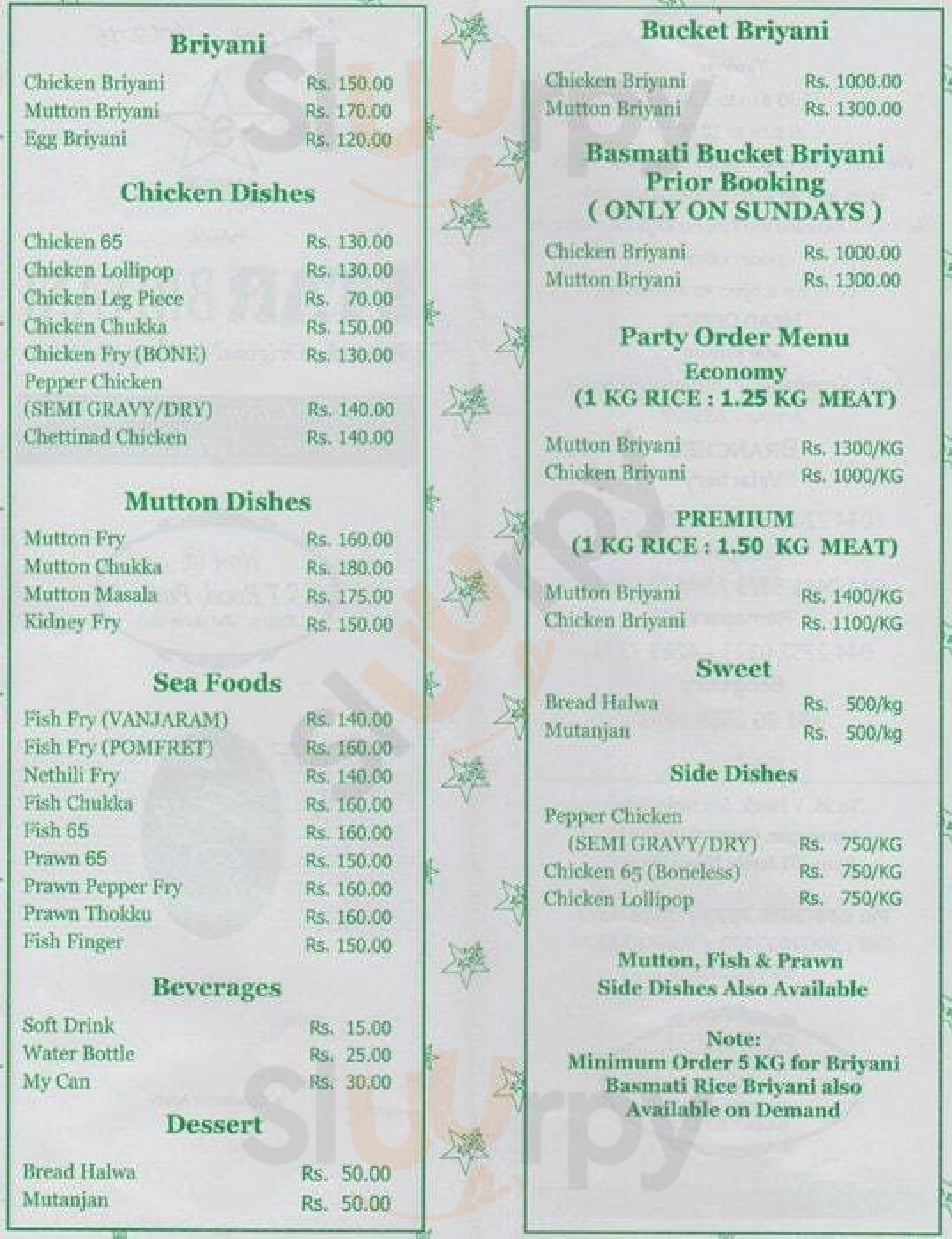 Ambur Star Biriyani Chennai (Madras) Menu - 1